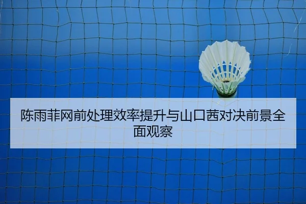 陈雨菲网前处理效率提升与山口茜对决前景全面观察
